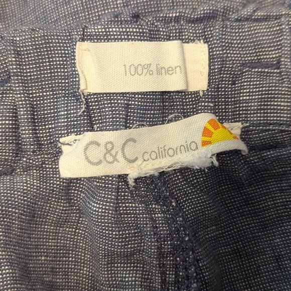 C&C California 100% Linen Pants Fisherman Core Lagenlook Chambray Rope Nautical - Picture 5 of 8